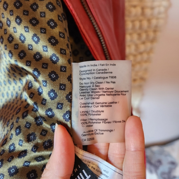 Danier Red Leather Moto Jacket - Picture 5 of 7